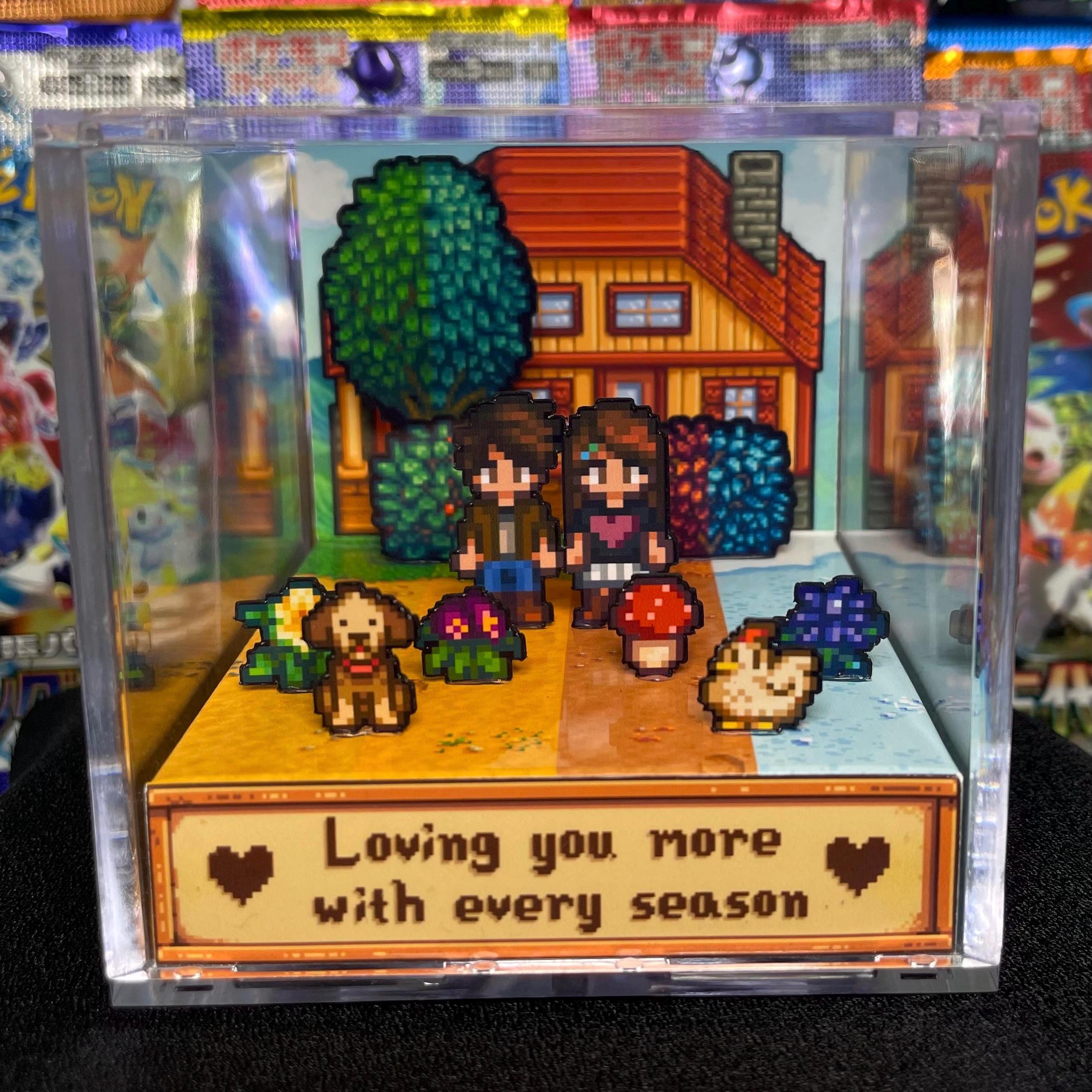 Custom Stardew Valley 3D Cube - Personalized Couples Gifts - Anniversary Gift - Gift for Him Her - Gift for farming Gamer - All seasons