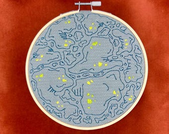 Alien Moss - Embroidery Art Original Unique Design Sewing Hoop