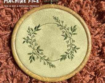 Embroidery Machine Digital File Leaf Wreath Border