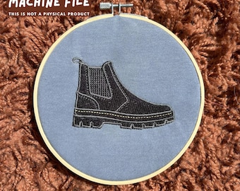 Embroidery Machine Digital File Leather Boot