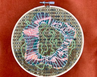 Earth Portal - Embroidery Art Original Unique Design Sewing Hoop