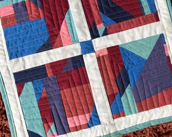 Unique Scrap Quilt Wall hanging Home decor Quilt throw decoration