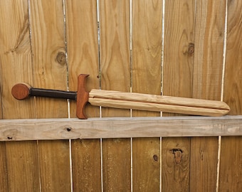 Handcrafted Ash & Mahogany Wooden Sword, 39 Inch Decorative Sword
