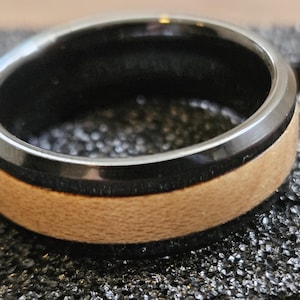 Ceramic Ring with Wood inlay