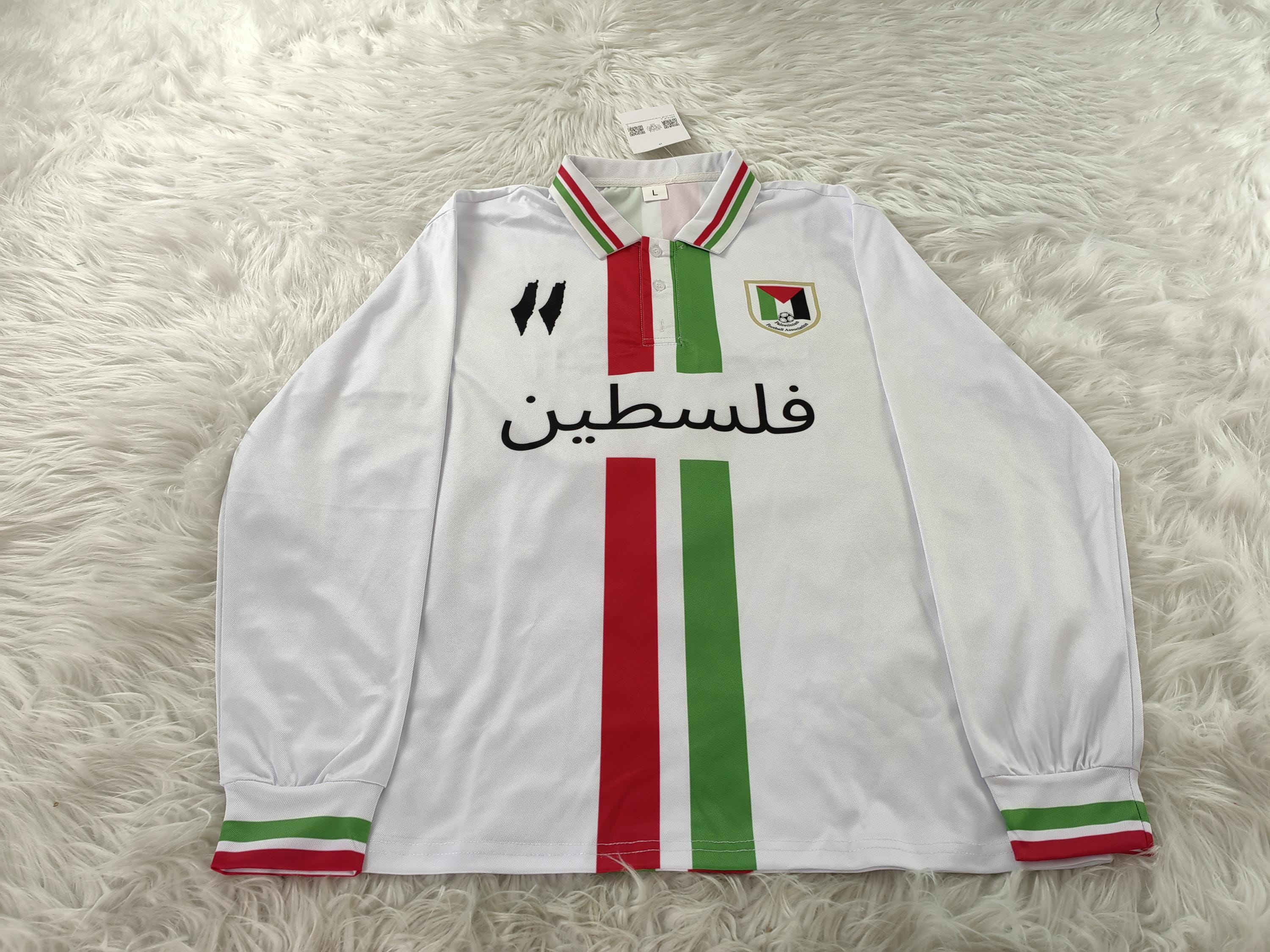 Maillot De Football FC Palestina - Retro Cyan Manches Longues - Édition Fan Version
