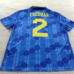 Escobar Colombia soccer jersey replica shirt, 1994 away soccer shirt Colombia national team retro