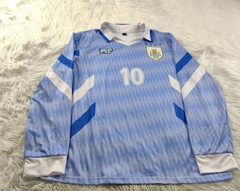 Maglia dell'Uruguay, Maglia vintage dell'Uruguay, Maglia dell'Uruguay, Maglia retrò casalinga del 1994, Maglia da calcio dell'Uruguay, Maglia a maniche lunghe Francescoli 10
