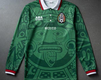 Mexico t-shirt, Vintage Mexico jersey, Mexico 1998 football Shirt, Mexico t-shirt, Mexico t-shirt 1998 long sleeve