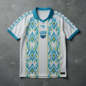 ウズベキスタン限定サッカーユニフォーム昇華プリントフットボールシャツ BOLIERIデザイン著作権保護デザイン独立ブランド