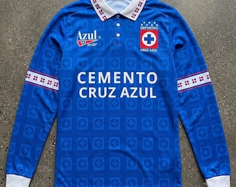 Cruz Azul shirt, Vintage Cruz Azul shirt, Cruz Azul jersey, 1995-1996 home retro long sleeve, Cruz Azul soccer shirt, Cruz Azul jersey