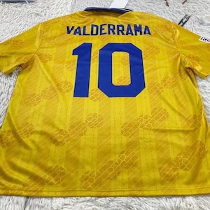Valderrama Colombia soccer jersey replica shirt, 1994 home soccer shirt Colombia national team retro