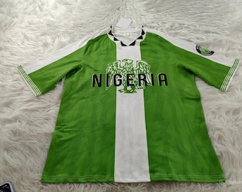 Maglia della Nigeria, maglia vintage, maglietta della Nigeria, maglia casalinga 1996-1998, maglia da calcio della Nigeria, maglietta della Nigeria, maglia da calcio della Nigeria