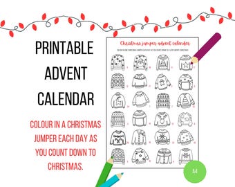 PRINTABLE Christmas jumper advent calendar - digital download