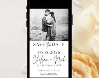 Minimalist Save the Date Digital E-invite Template Digital Invite Electronic Save the Date Digital Download Instant Download Wedding Invite