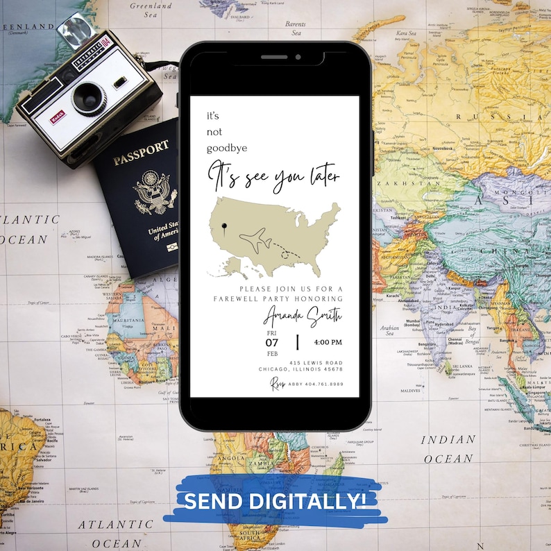 Farewell Going Away Party Invitation. Digital Animated Moving Out of ...