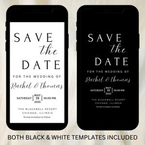 Digital Invite Electronic Save the Date, Minimal Save the Date E-invite Template, Electronic Save The Date Digital, Download Text Message