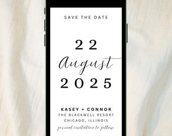 Save the Date Simple Save Our Date Cards, Modern Save The Date, Minimalist Save Our Date, Save The Date Mobile, Digital Wedding Announcement