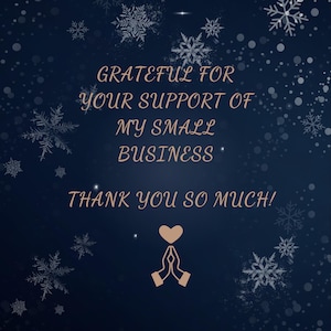 a blue background with snowflakes and a quote that says grateful for your support