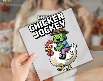 Chicken Jockey DTF ,Gamer Gift, Ready To Press Dtf Transfer, Heat Press,Ready to Press, Ready To Apply Designs,DTF Transfer