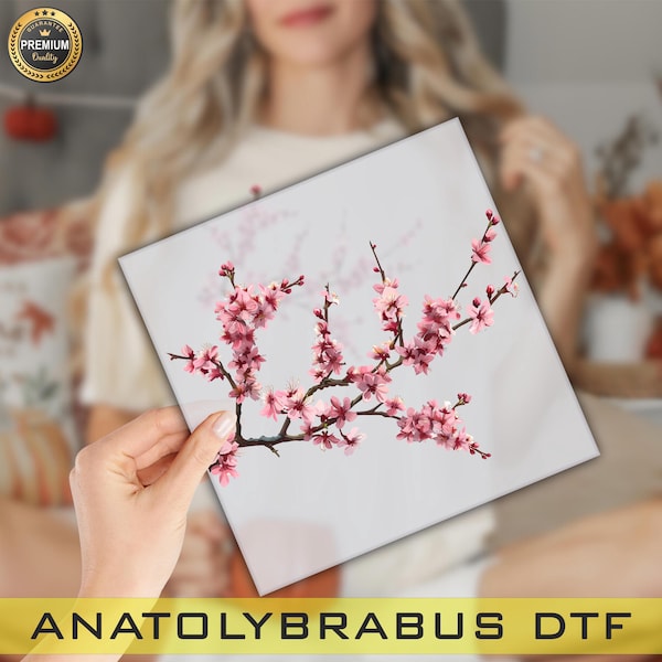 Cherry Blossom dtf,Sakura dtf,Ready To Press Dtf Transfer, Heat Press,Ready to Press, Ready To Apply Designs,DTF Transfer