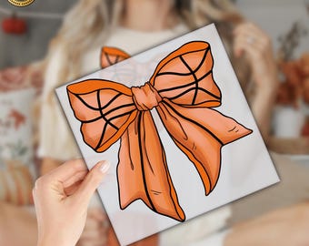 Coquette Basketball Bow DTF, Basketball Bow DTF, Ready To Press Dtf Transfer, Heat Press,Ready to Press, Ready To Apply Designs,DTF Transfer