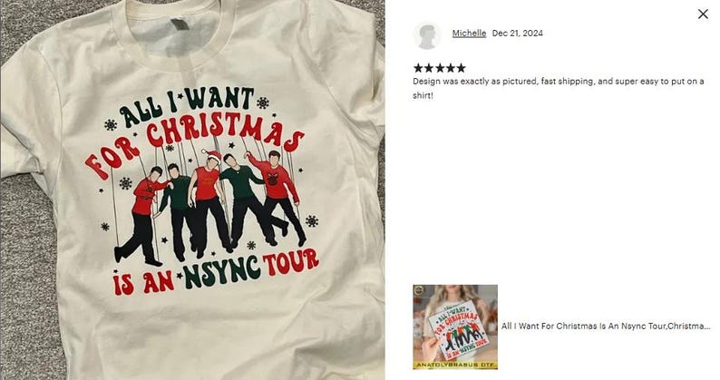 a t - shirt with the words all i want for christmas is an visiting tour