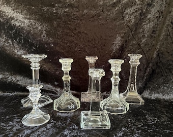 Vintage Glass Candlesticks | Sold Separately | Crystal Elegant Wedding
