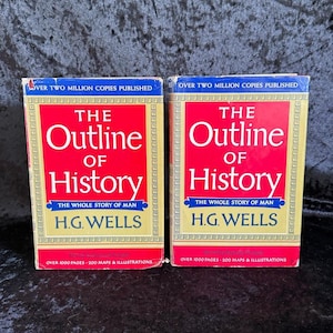 The Outline Of Geschichte Bände 1 & 2 von H.G. Wells | 1962 | Vintage Geschichtsbücher