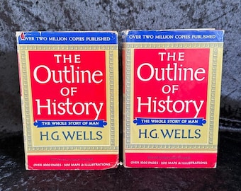 The Outline Of Geschichte Bände 1 & 2 von H.G. Wells | 1962 | Vintage Geschichtsbücher