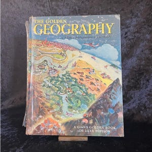 Die Goldene Geographie | 1952 | Vintage Kinder-Wissenschaftsbuch