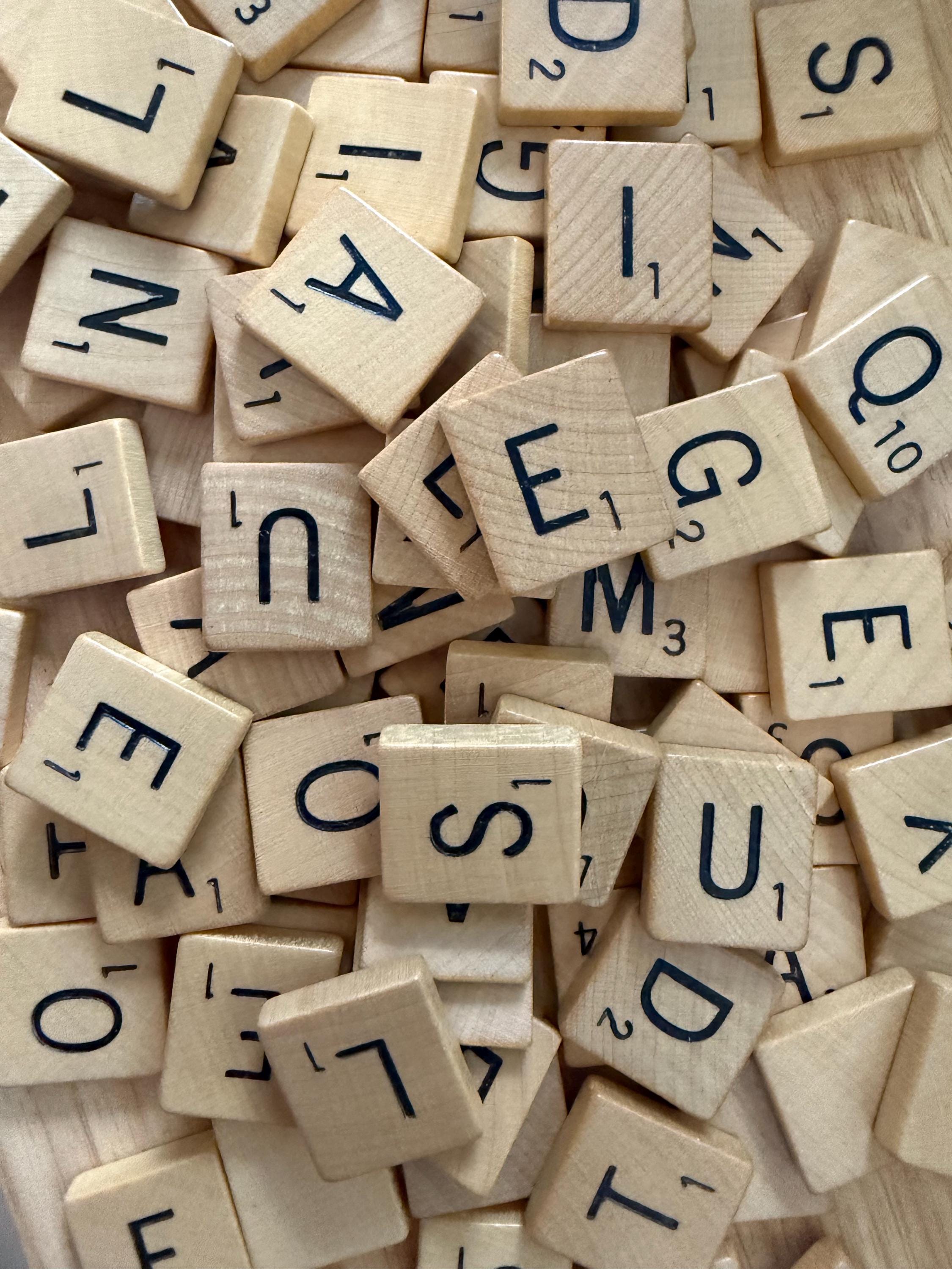 Authentic Scrabble Letter Tiles: Vintage Wooden Crafting Pieces