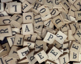 Vintage Wood Anagrams Letter Tiles | Game Pieces | Letter Crafting
