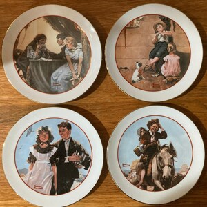 Norman Rockwell “Young Love” Series Plates | 1982 | Set of 4