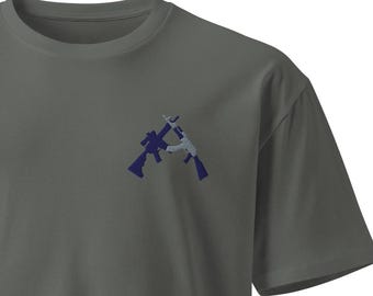 M4/AK (Navy/Grey), Unisex premium t-shirt