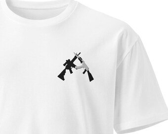 M4/AK (Black/White), Unisex premium t-shirt