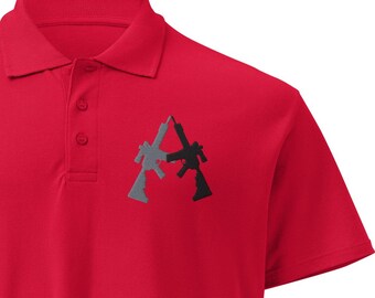 M4/M4 (Grau/Schwarz), Premium Pikee-Poloshirt