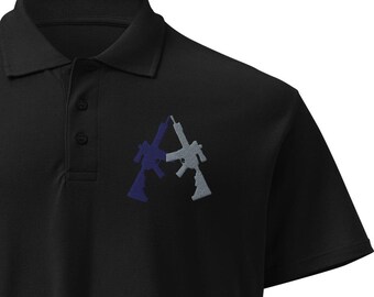 M4/M4 (Marine/Grau), Premium-Pique-Poloshirt