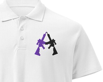 M4/M4 (Lila/Schwarz), Premium Pikee-Poloshirt