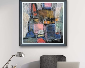 Large Contemporary Abstract Art Print: Colorful Wall Decor (Digital Download)