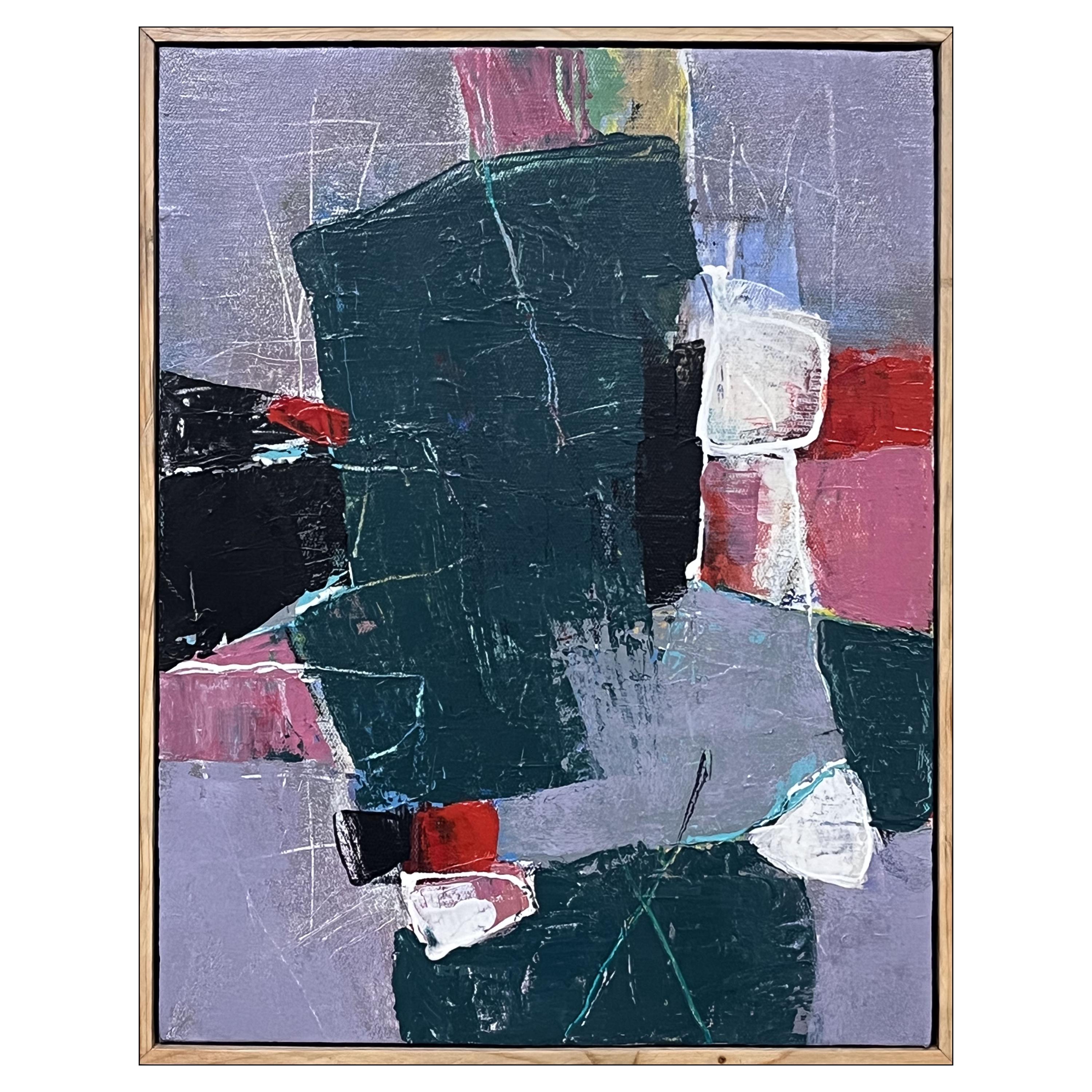 抽象アクリル画：現代額装アート、16x20 - Etsy 日本