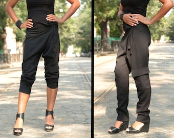 Harem Pants Woman, Plus Size Pants, Festival Pants, Black Harem Pants, Avant Garde Clothing, Loose Pants, Festival Clothing, Festival Outfit