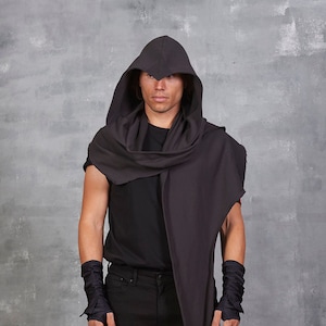 Halloween Assassin Costume Men, Halloween Costume for Men, Assassin Hood, Assassin Scarf, Assassin Cape, Ninja Costume Men, Adult Costumes