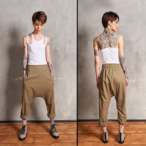 Linen Harem Pants, Baggy Trousers, High Waist Pants, Harem Pants Women, Plus Size Pants, Boho Pants, Drop Crotch Pants, Loose Pants, Linen