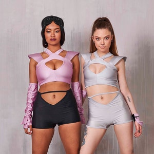 Sexy Rave Crop Top, Festival Bralette, Festival Clothes, Alien Costume Woman, Rave Clothing Women, Halloween Costume, Kawaii Crop Top, GIZDA