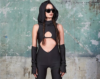 Burning Man Abbigliamento Donna, Rave Abbigliamento Donna, Rave Outfit Women Set, Rave Abbigliamento, Rave Body, Rave Catsuit, Abbigliamento Cyberpunk, GIZDA