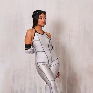 Alien Costume Women, Halloween Costume Woman, Alien Cyberpunk Costume, Sexy Halloween Bodysuit, Burning Man Costume, Alien Catsuit Costume