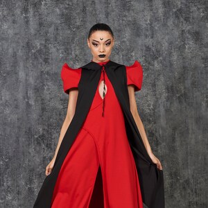 Red Halloween Dress Women, Halloween Gown for Women, Red Witch Dress, Sexy Red Vampire Dress, Halloween Costume Woman, Long Red Goth Gown