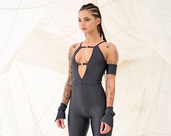 Rave-body met uitsnijding, festivaloutfit, Burning Man-kleding