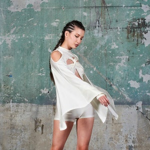 Rave Outfit Women, Burning Man Clothing, Festival Outfit, Rave Cover Up, Rave Bolero Shrug Top, Festival Shrug Vest, Bell Sleeve Blouse