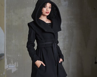Buy Short Wool-rich Coat With a Detachable Hood by VIEMA V00150 Online ...